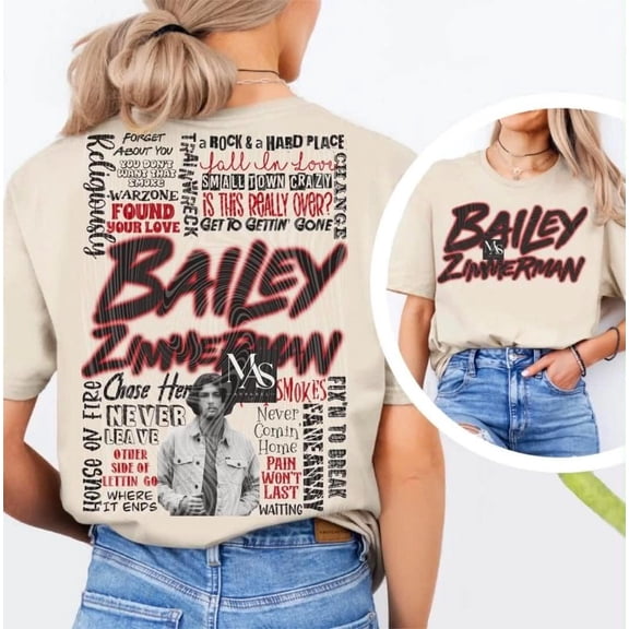 Bailey Zimmerman Song Title T-Shirt: Unisex Cotton Shirt