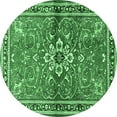thumbnail image 1 of Ahgly Company Indoor Round Persian Emerald Green Traditional Area Rugs, 5' Round, 1 of 4