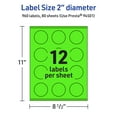 thumbnail image 6 of Avery Printable Round Labels, Neon Green, 2" Diameter, 960ct, 6 of 11