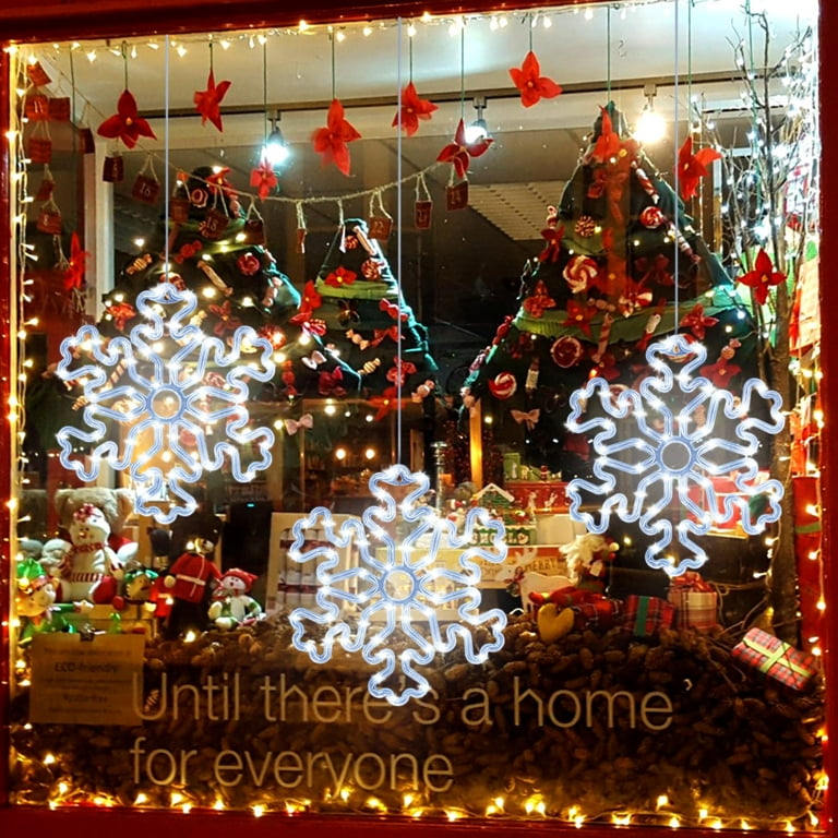 Dongpai Christmas Window Silhouette Lights, Battery Operated Hanging Christmas Window Light 8 Modes with Remote for Holiday Indoor Wall Door Glass