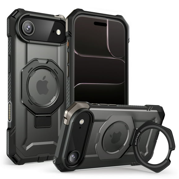 SUPCASE UBGrip for 2025 iPhone Air 6.5" Case with Camera Control Button with Kickstand Rugged Shockproof Anti-Slip Grip Case [Compatible with MagSafe] Magnetic Phone Cover for iPhone Air, 6.5", Black