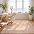 thumbnail image 3 of Design&I 9'x12' Washable Area Rug Snag-Free Shaped Border Bordered Scallop Frame Solid Gaura Scroll Detail for Dining Room, Basement, Large Office, 3 of 7