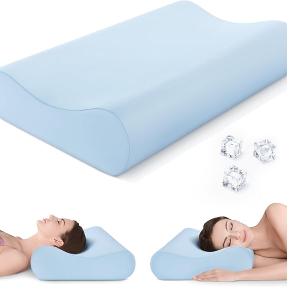 32" King Size Contour Memory Foam Pillow, Cervical Pillow for Neck Pain Relief, Neck Orthopedic Sleeping Pillows for Side, Back and Stomach Sleepers
