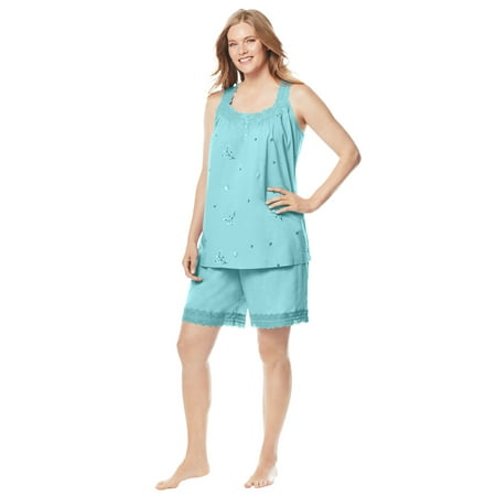 

Dreams & Co. Women s Plus Size 2-Piece Short Pj Set Pajamas