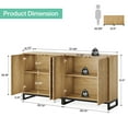 thumbnail image 5 of Tribesigns 57.5" Sideboard Buffet Cabinet, Farmhouse Brown Coffee Bar Cabinet with 4 Doors and Storage Shelves, 5 of 8