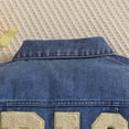 thumbnail image 4 of Toddler Baby Girl Denim Jacket Big Sister/Brother Letter Embroidery Jean Button Down Denim Coat, 4 of 7