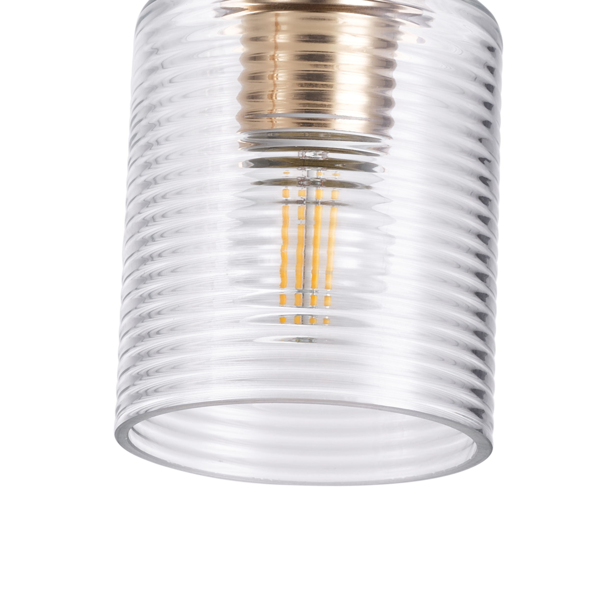 4-Light Classic Farmhouse Pendant Light, Brushed Gold Modern Hanging Ceiling Lighting Fixture for Living Room Bedroom Kitchen Hallway