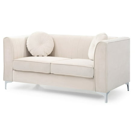 Glory Furniture Delray Loveseat in Ivory Color