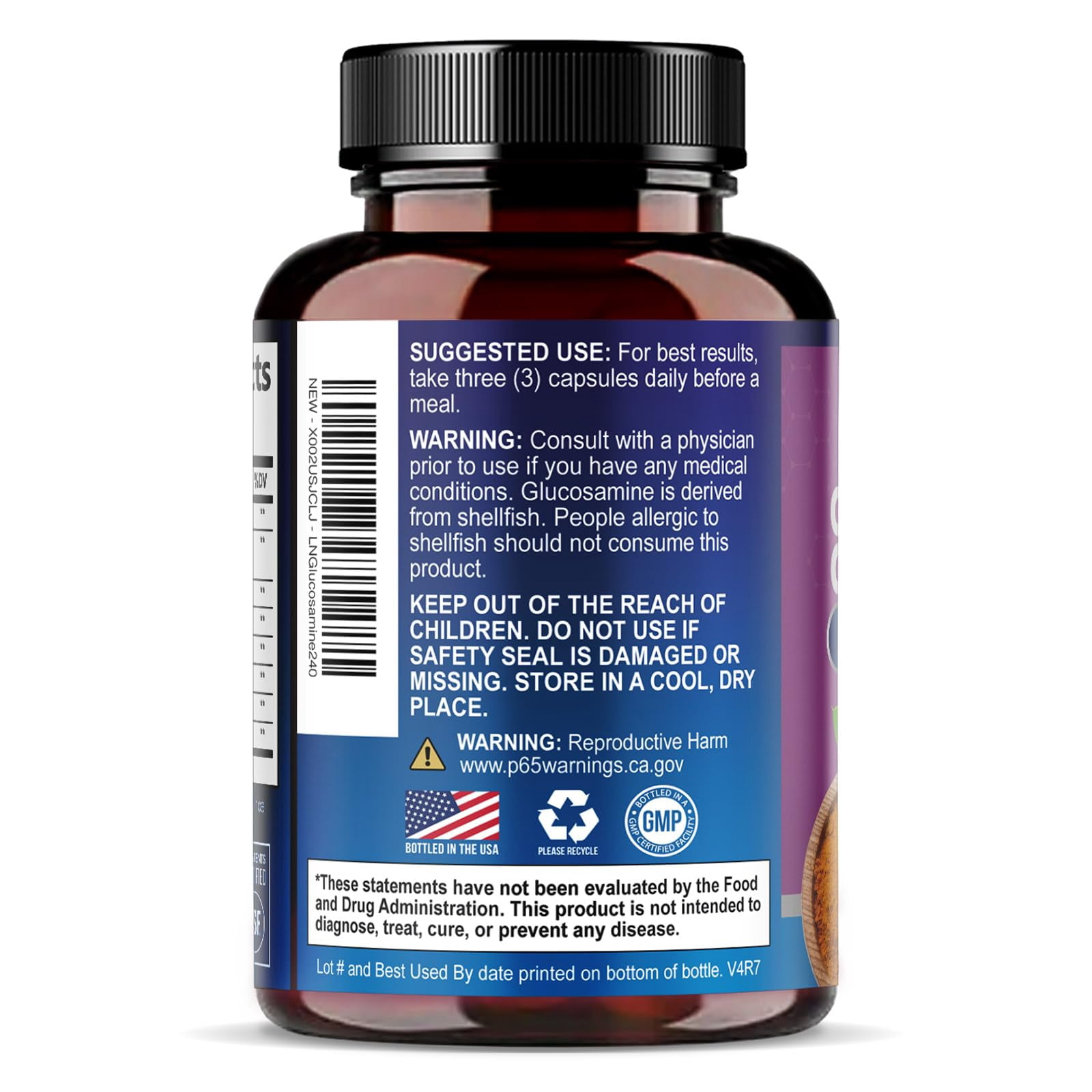 Glucosamine Chondroitin MSM Complex - 3X Strength Joint Support Supplement with Glucosamine Sulfate, Turmeric, Boswellia - For Cartilage, Mobility & Flexibility - Bottled in USA - 240 Capsules
