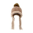 thumbnail image 4 of Women's Fleece Lined Ear Flap Hat, Winter Thermal Trapper Hat, Windproof Cold Weather Cap, Outdoor Sports Ear Muff Hat, Knit Aviator Hat with Ear Flaps, Winter Ear Protection - Khaki, 4 of 4