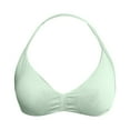 thumbnail image 5 of Sujetador deportivo sin espalda con tirantes para mujer - Copas acolchadas extraíbles, nailon-spandex - Sujetador de yoga y gimnasio con fruncido delantero - Tallas XS-XL, 5 of 5