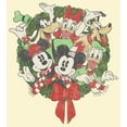 thumbnail image 2 of Men's Mickey & Friends Christmas Group Shot Wreath Graphic Tee Beige 2X Large, 2 of 4