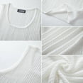 thumbnail image 4 of Men's Muscle Tank Tops Open-Knit Crochet Summer Beach Vacation Shirts Sleeveless Scoop Neck Lightweight Breathable Casual Hollow Out, 4 of 4