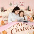 thumbnail image 4 of Erosebridal Merry Christmas Full Size Comforter Sets, Cocoa Gingerbread Bedding Comforter Set, Pink White, Pink Reversible, 3-Piece, 1 Comforter and 2 Pillowcases, 4 of 7