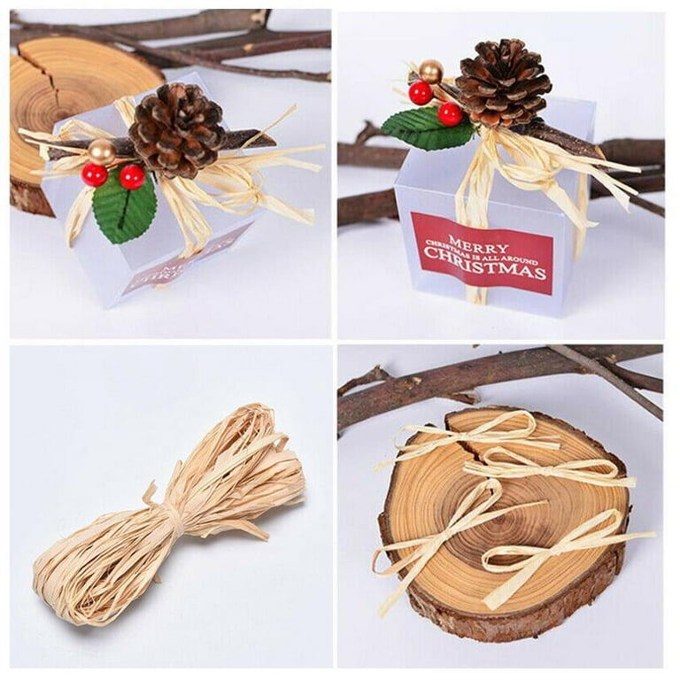  Natural Raffia Grass Bundle Dry Straw Paper Gift Wrap Candy Box  Wedding Party Decor Invitation Gift Card Packing Rope Flower Wraping Rustic  Decor DIY Crafts Supplies (2 Rolls) : Arts, Crafts