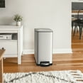 thumbnail image 2 of Innovaze 2.6 Gallon Stainless Steel Trash Can, Slim Step On Trash Can for Bathroom and Office, Silver, 2 of 7