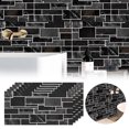 thumbnail image 2 of 5 Sheet Peel and Stick Backsplash Waterproof Stone Backsplash Tile Marble Self Adhesive Peel and Stick on Backsplash for Kitchen Bathroom Fireplace Cabinet 4"x8" Black, 2 of 8