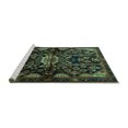 thumbnail image 2 of Ahgly Company Machine Washable Indoor Round Persian Turquoise Blue Traditional Area Rugs, 8' Round, 2 of 4