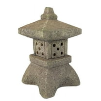 Garden Accessory Ornament Solar Powered Resin Pagoda Lantern Palace Lanterns Tower Statue Solar Lamp Garden Decor B