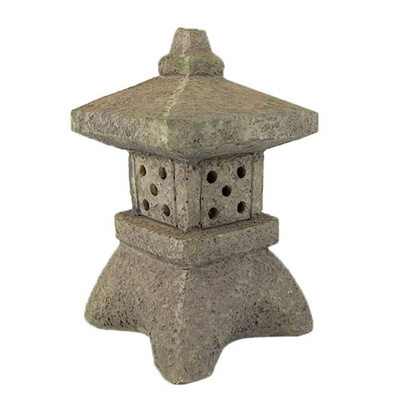 Garden Accessory Ornament Solar Powered Resin Pagoda Lantern Palace Lanterns Tower Statue Solar Lamp Garden Decor B
