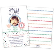 Personalized Flower Fun Photo Kids Birthday Party Invitations