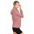 thumbnail image 2 of Women's Thin Cotton Zip Up Hoodie Jacket (S, Mauve Rose), 2 of 3