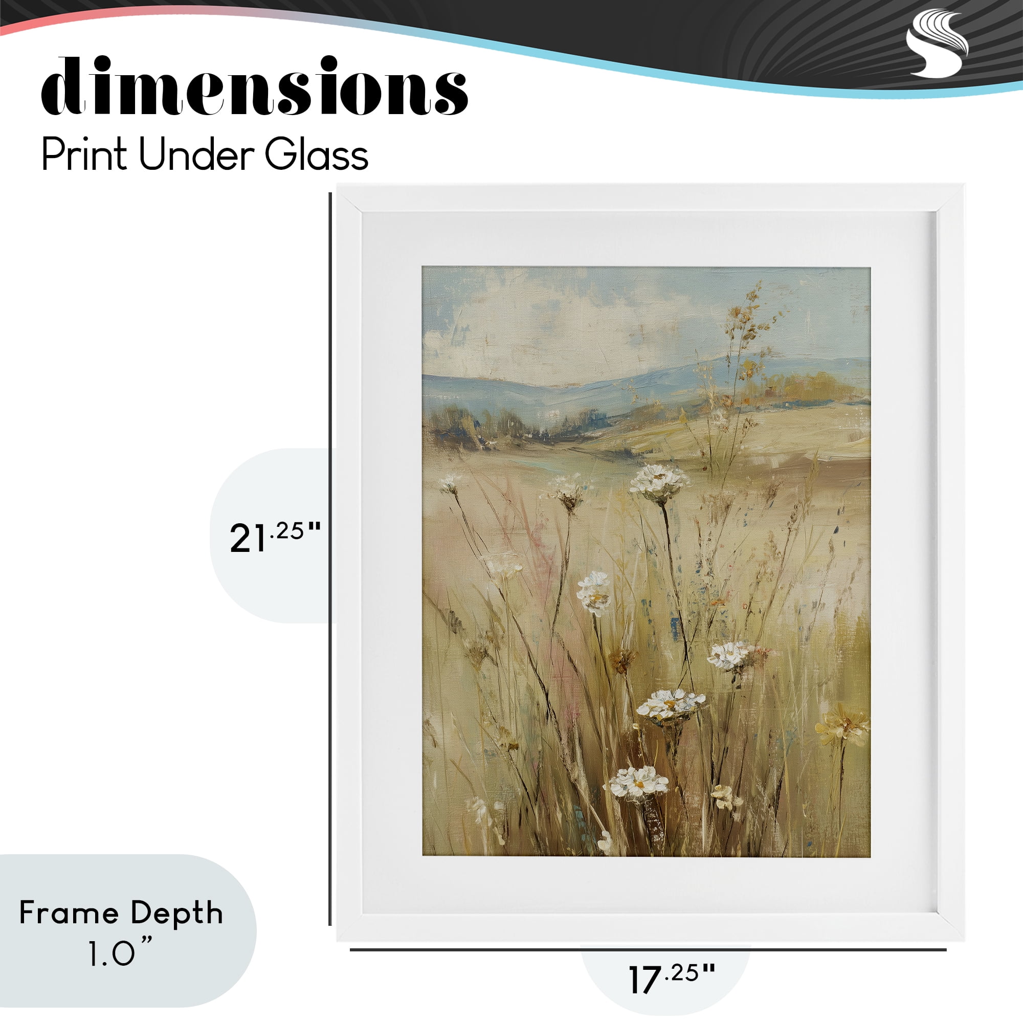 Stupell Industries Natural Lush Hillside Blooms White Framed Print Under Glass, design by Svetlana Aleynikova