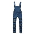 thumbnail image 3 of ZAXARRA Men Denim Carpenter Overalls Bib Jumpsuits Moto Biker Jean Pants, 3 of 4