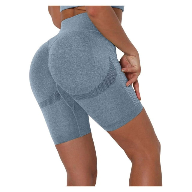 Gibobby Short Deportivo Fitness Sports Yoga Femen's High Cintura Hip Pantalones elevadores corriendo Pantalones de Yoga(Azul, M)