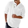 thumbnail image 2 of Jackets for Men,Long Sleeve Shirts for Men Casual Button Cardigan Shirt Blouse White S, 2 of 6