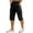 Black, variant on NAFUU Men's Long Shorts Below The Knee Casual Cargo Shorts Pockets Lightweight Hiking 3/4 Capri Long Shorts Athletic Trousers