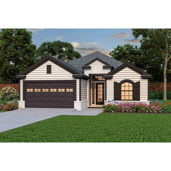 015-1182: Luxury Ranch 3 Bed, 2 Bath Luxury Home Plan, 2098 Sq Ft: Full Blueprints with License to Build by Home Plan Marketplace - Lesuto