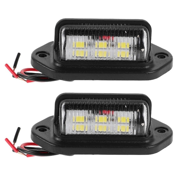 2PCS 6-LED License Plate Light DC 12V-24V Lamp Taillight Car LED Light Truck Light Vehicle Lighting Side Marker Lights