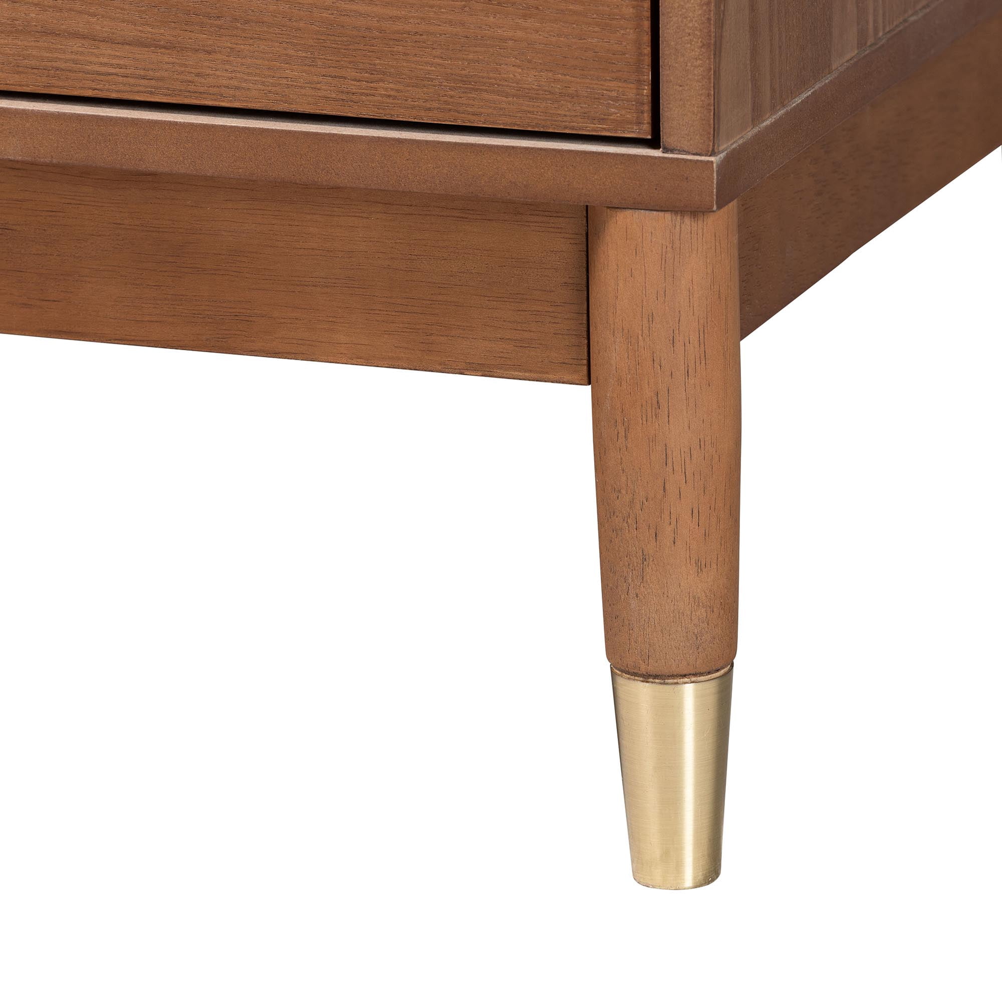 Baxton Studio Mandolin Mid-Century Dresser, 6-Drawer, Walnut Brown