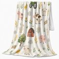 thumbnail image 2 of YShenghong Playful Farm Animals With Tractor And Red Barn Printed Flannel Blanket, 2 of 7