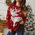 thumbnail image 5 of Women Sweaters Dress Christmas Jacquard Handmade Pearl Colored Decorated Knitted Christmas Sweater Pullover Jumper Tops , S, 5 of 9
