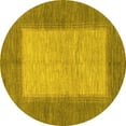 thumbnail image 1 of Ahgly Company Machine Washable Indoor Round Abstract Yellow Modern Area Rugs, 5' Round, 1 of 4