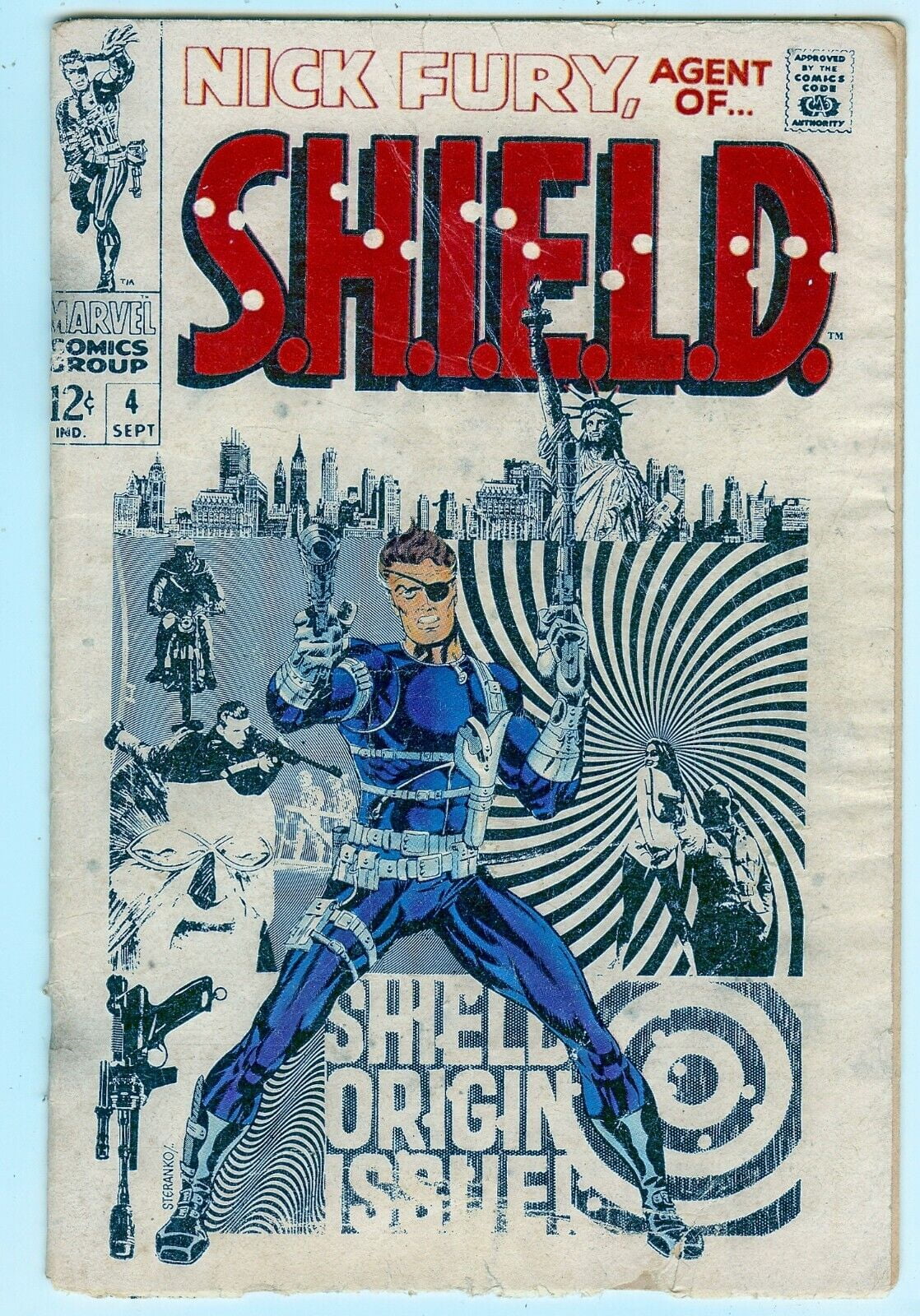 Nick Fury Agent Of Shield #4 Origin Shield Steranko Silver Age Marvel (1968)