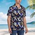 thumbnail image 3 of Bingfone Men's Short Sleeve Button Down Shirts Hawaiian Astronauts in sport Printed Beach Shirt, 3 of 7