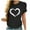Black, variant on Oalirro Ladies Tops and Blouses Summer Black Blouses for Women Fashion 2023 Women Short Sleeves Heart-shaped Print Casual Tops Blouse T-shirt, XXXL