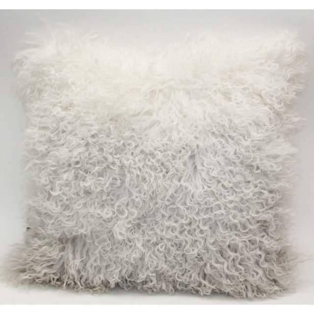 Mon Chateau Luxury Collection Tibetan Fur Pillow, Ivory 18" x 18"