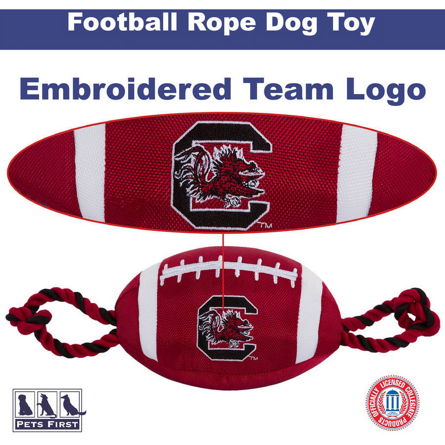 Pets First Collegiate Louisville Cardinals Plush Football Rope Toy for Dogs  & Cats - Soft, Chewy & Squeaky