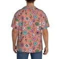 thumbnail image 3 of KLL Color Flowers Print Men's Shirt Short Sleeve Button Down Summer Cuba Beach Shirts- Medium, 3 of 5