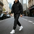 thumbnail image 1 of Ceisia Men's Loose Fit Hooded Sweatshirt & Jogger Pants Set | Casual Warm Two-Piece Tracksuit Gifts, 1 of 5