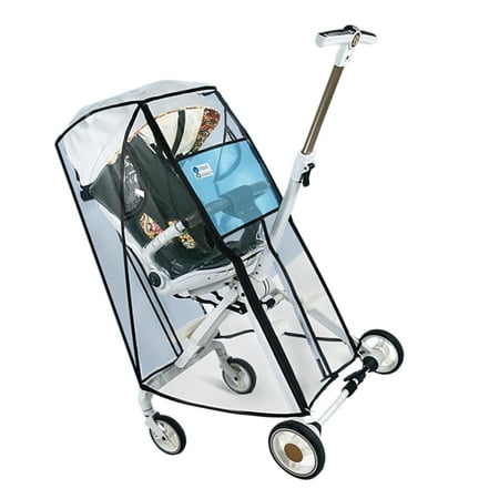 Baby Strollers Rain Guard Clear Pram Cart Shade Easy Folding Protector Case for Travel & Shopping