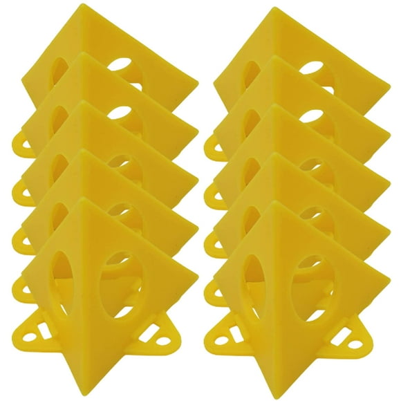 ORUYROP 10pcs Painters Pyramid Stands, Paint Fast Drying Woodworking Accessories, Cone Plastic Bracket, Triangle Paint Pads Feet, Portable Carpenter Painter Tools Pyramid Stands Set, Yellow