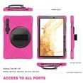 thumbnail image 7 of XYX Case for Samsung Galaxy Tab S7 11.0 inch SM-T870/SM-T875/SM-T876 with 360 Degree Rotating, Hand Strap, Shoulder Strap, Rose, 7 of 7