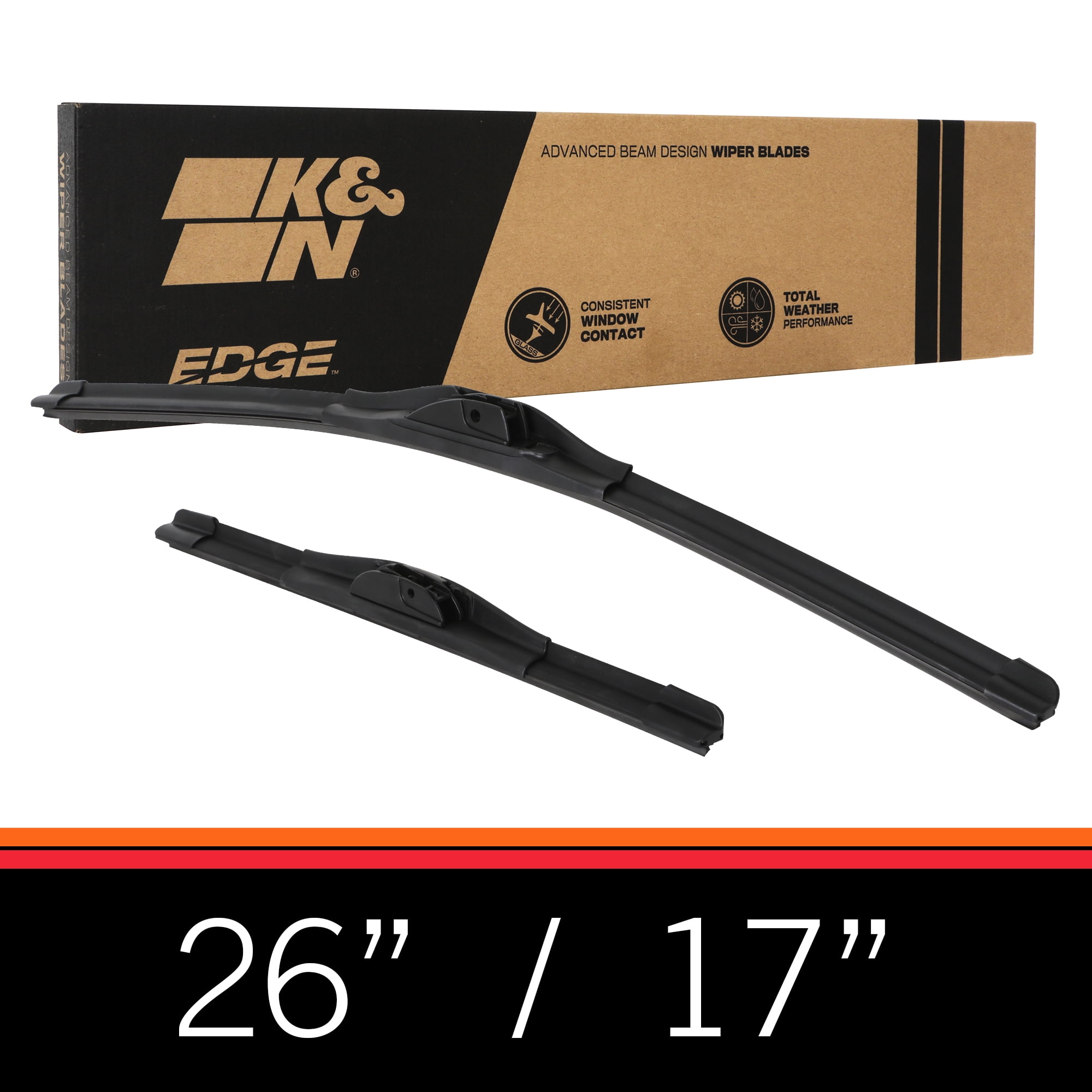 K&N EDGE All Weather Performance Wiper Blade 26"/17" (Pack of 2)