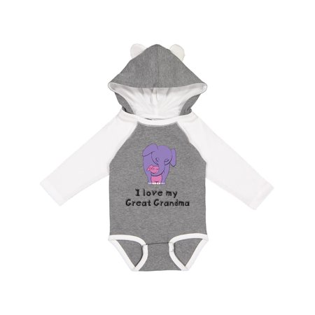 

Inktastic I Love my Great Grandma Elephant Gift Baby Girl Long Sleeve Bodysuit