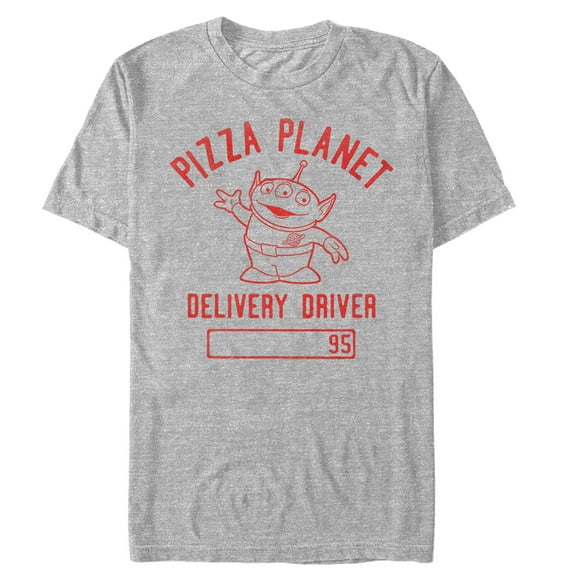 Men's Toy Story Pizza Planet Delivery Driver Graphic Tee Athletic Heather Medium